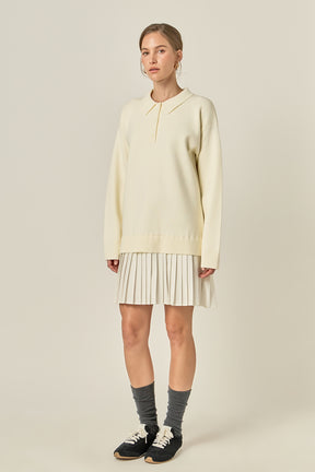 Polo Mixed Media Mini Dress