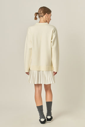 Polo Mixed Media Mini Dress