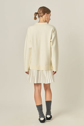 ENGLISH FACTORY - Polo Mixed Media Mini Dress - DRESSES available at Objectrare