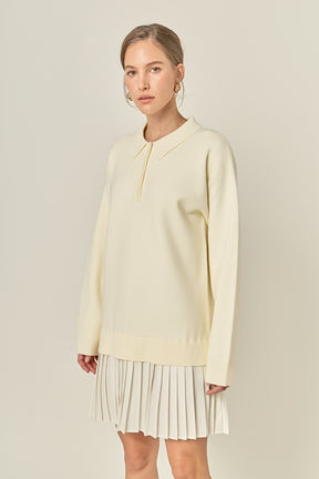 Polo Mixed Media Mini Dress