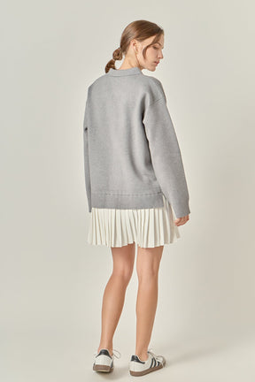 ENGLISH FACTORY - Polo Mixed Media Mini Dress - DRESSES available at Objectrare