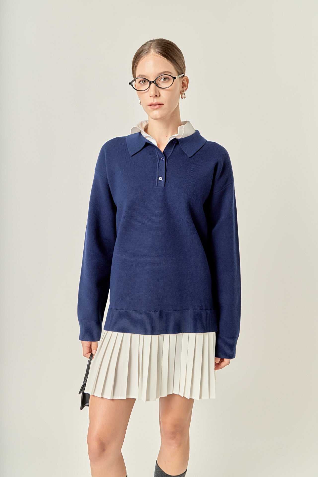 Polo Mixed Media Mini Dress