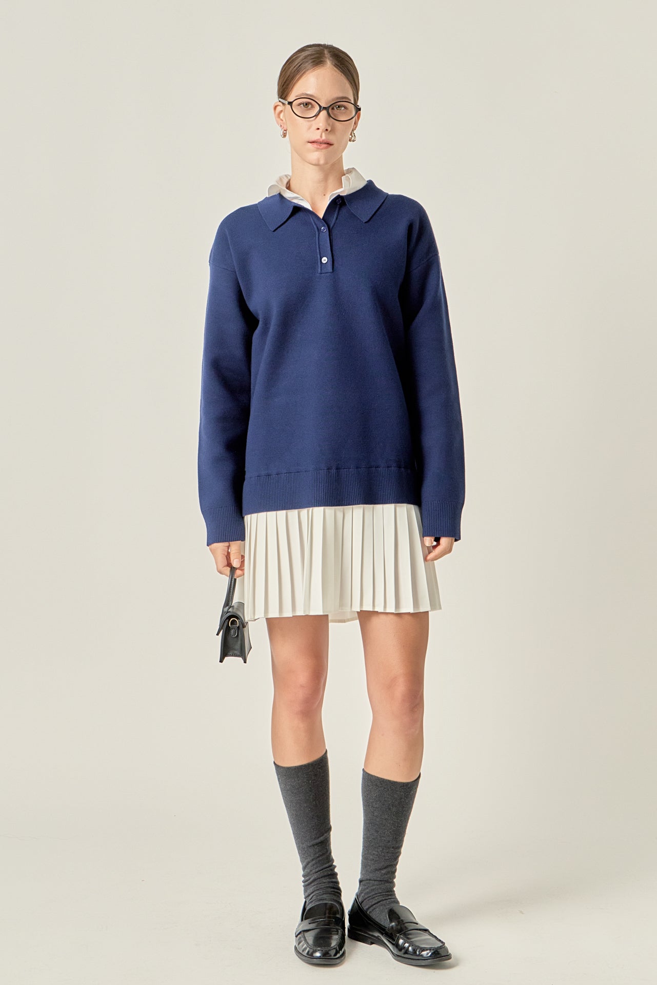 ENGLISH FACTORY - Polo Mixed Media Mini Dress - DRESSES available at Objectrare