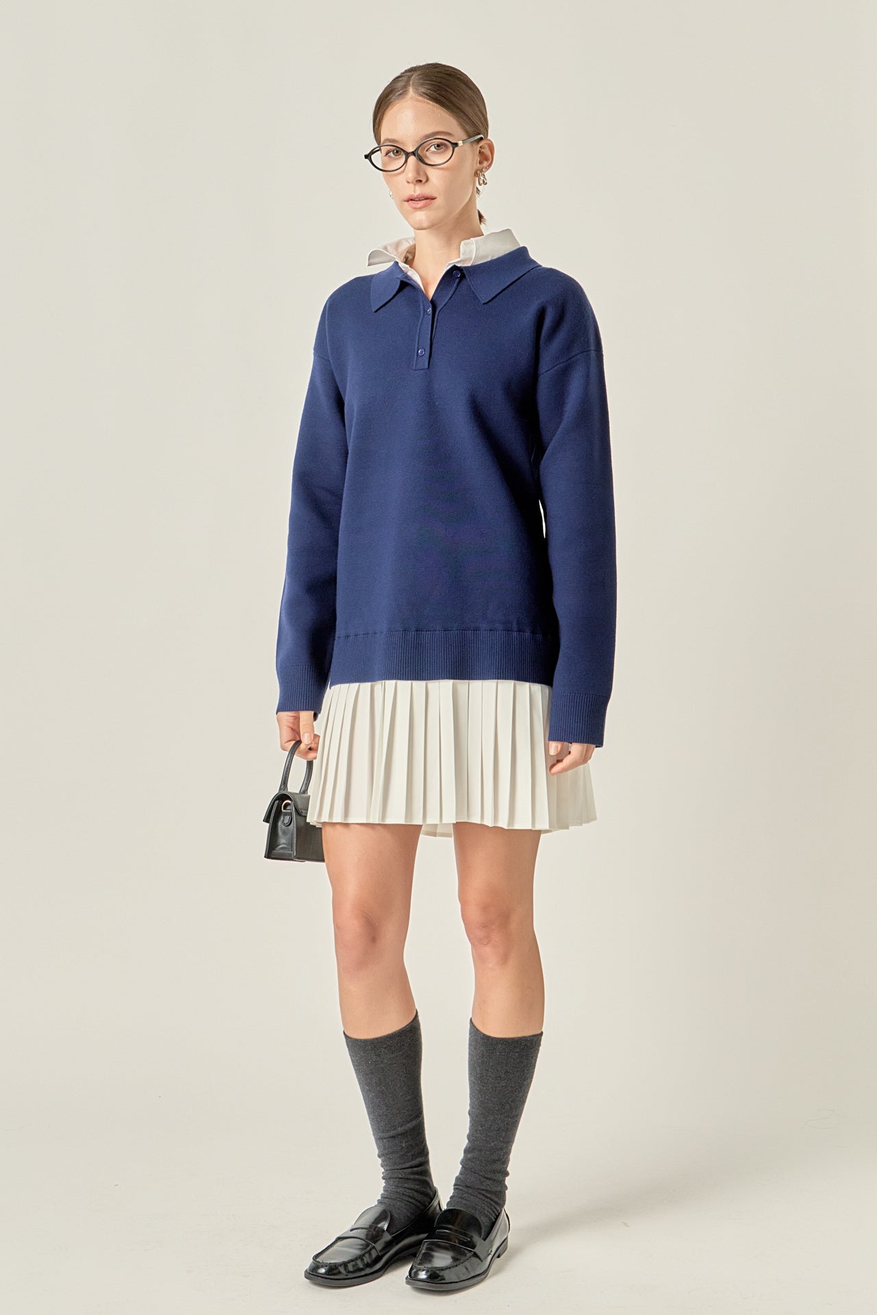 ENGLISH FACTORY - Polo Mixed Media Mini Dress - DRESSES available at Objectrare