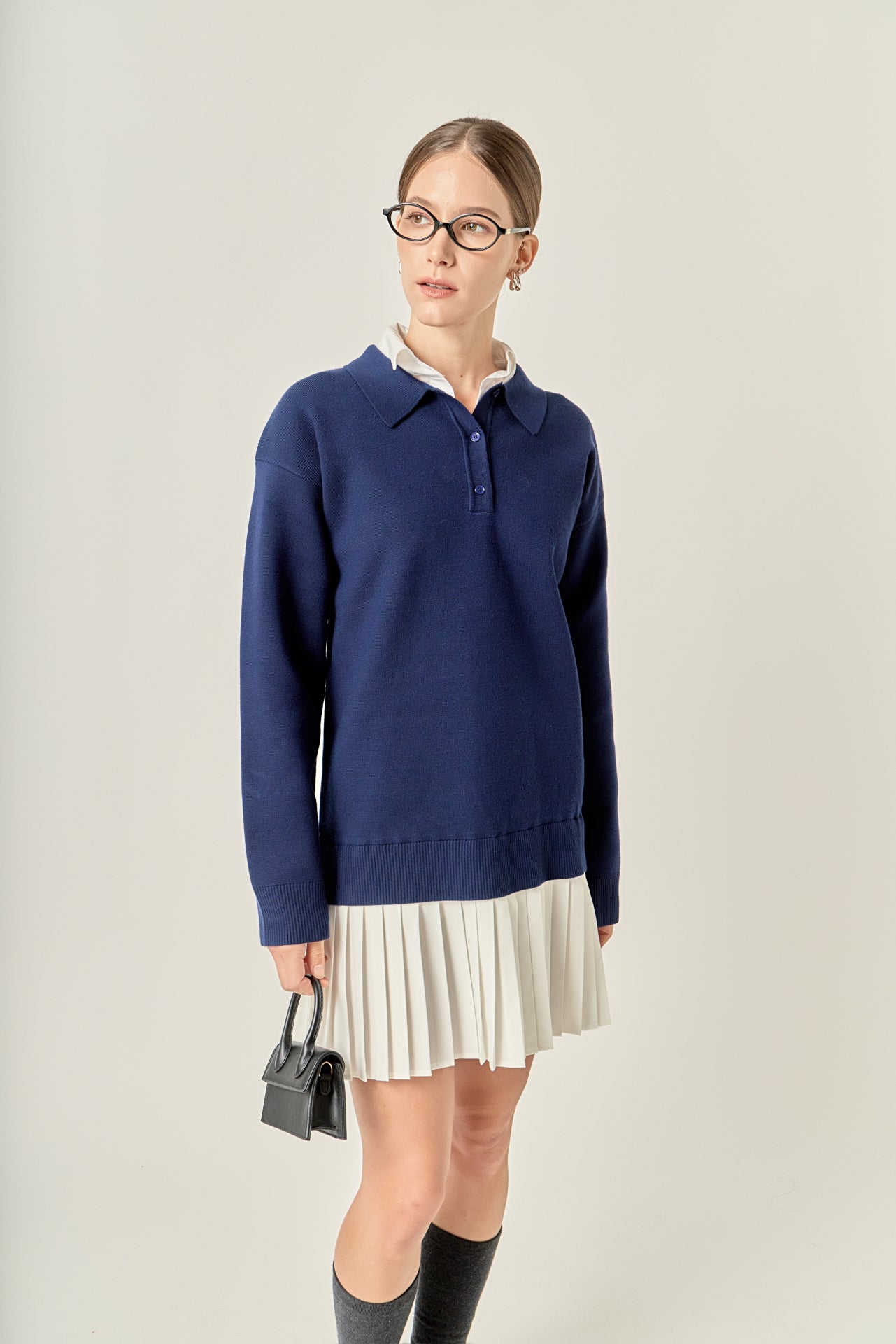 ENGLISH FACTORY - Polo Mixed Media Mini Dress - DRESSES available at Objectrare