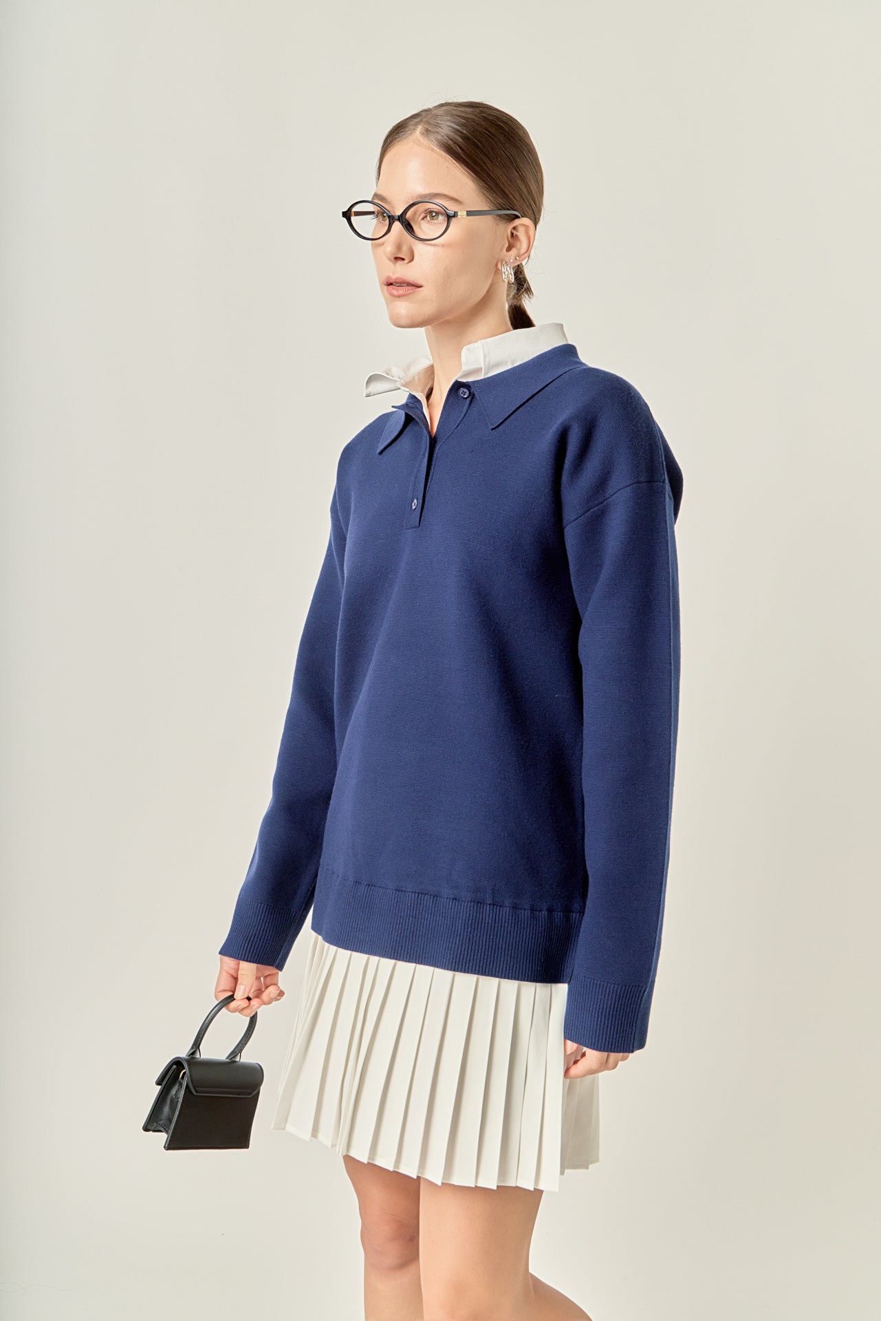 Polo Mixed Media Mini Dress