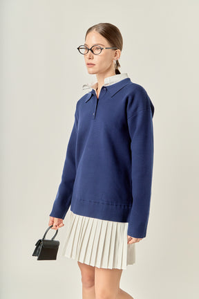 Polo Mixed Media Mini Dress