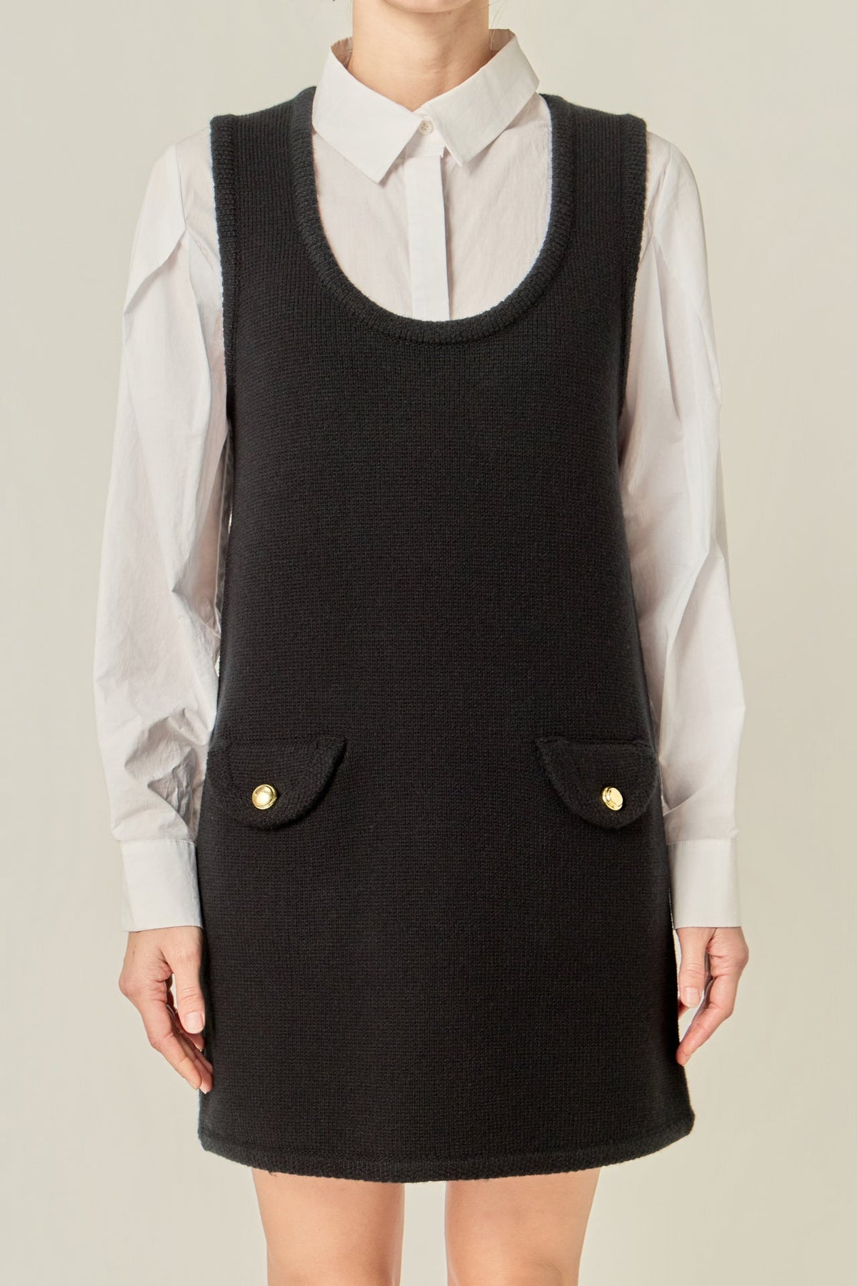 ENGLISH FACTORY - Sleeveless Knit Mini Dress - DRESSES available at Objectrare