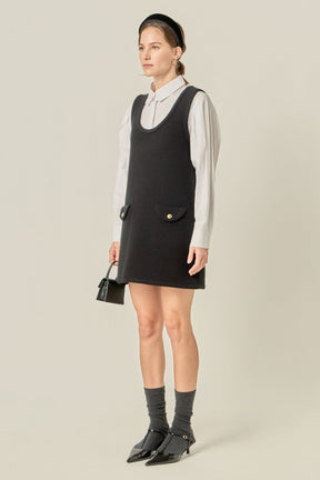 ENGLISH FACTORY - Sleeveless Knit Mini Dress - DRESSES available at Objectrare