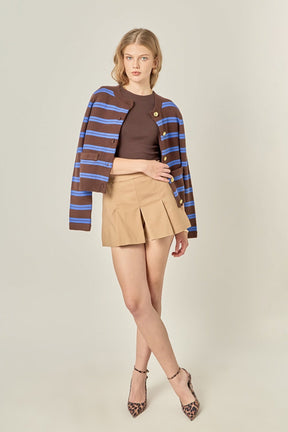 ENGLISH FACTORY - Striped Gold Button Cardigan - TOPS available at Objectrare