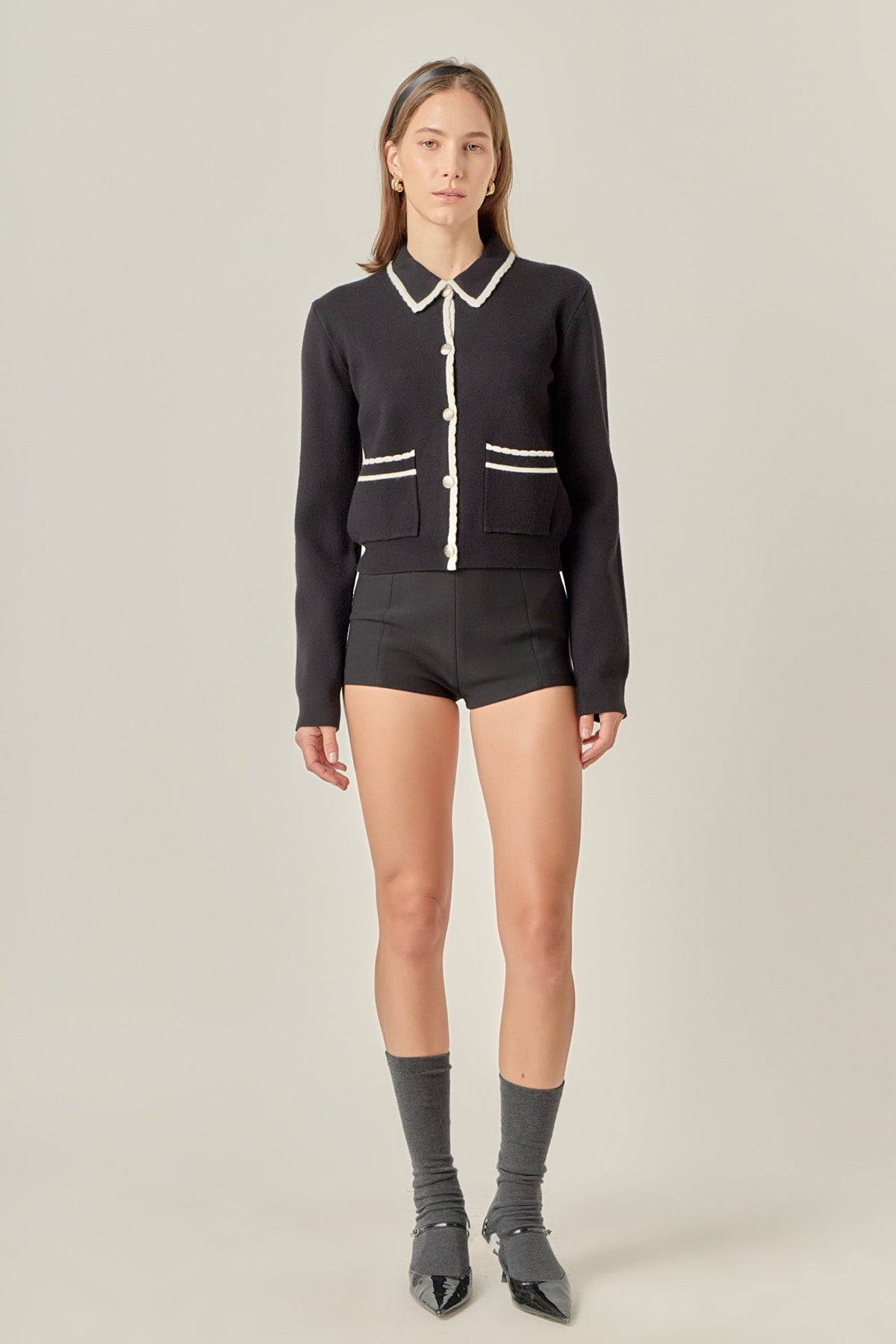 ENGLISH FACTORY - Scalloped Detailed Cardigan - SWEATERS & KNITS available at Objectrare