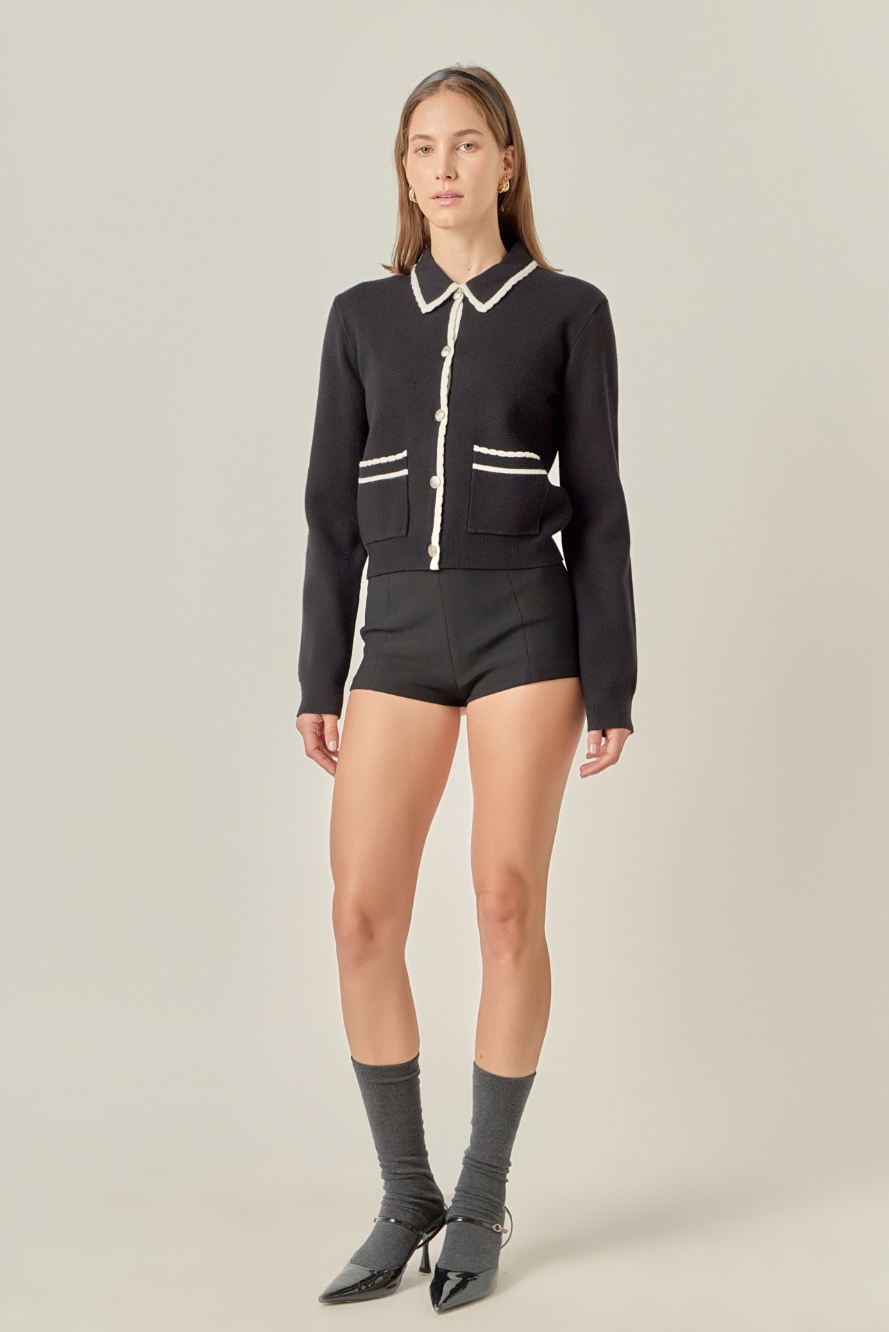 ENGLISH FACTORY - Scalloped Detailed Cardigan - SWEATERS & KNITS available at Objectrare