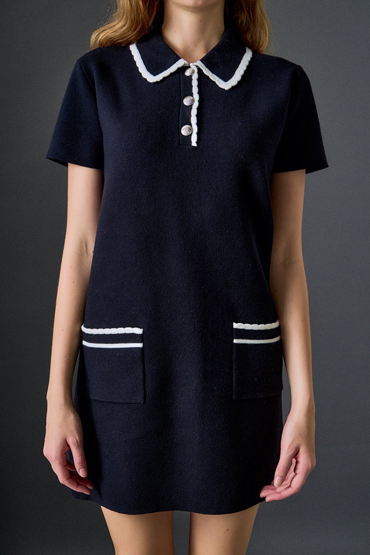 ENGLISH FACTORY - Scallop Detailed Mini Dress - DRESSES available at Objectrare