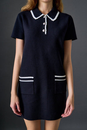 ENGLISH FACTORY - Scallop Detailed Mini Dress - DRESSES available at Objectrare