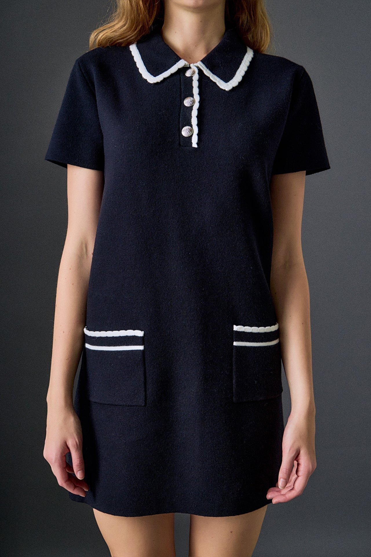 ENGLISH FACTORY - Scallop Detailed Mini Dress - DRESSES available at Objectrare