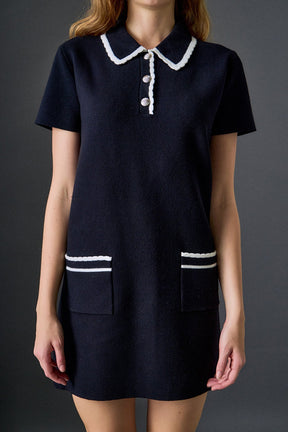 ENGLISH FACTORY - Scallop Detailed Mini Dress - DRESSES available at Objectrare