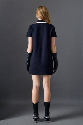 ENGLISH FACTORY - Scallop Detailed Mini Dress - DRESSES available at Objectrare