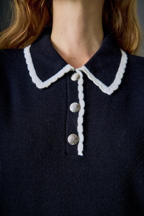 ENGLISH FACTORY - Scallop Detailed Mini Dress - DRESSES available at Objectrare