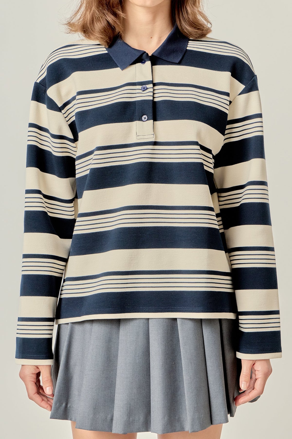 ENGLISH FACTORY - Striped Polo Shirt - TOPS available at Objectrare