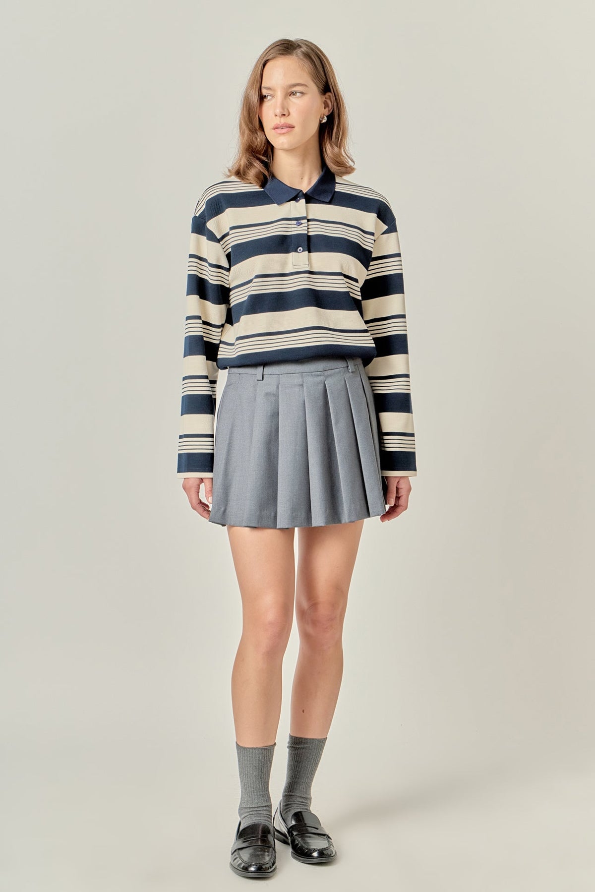 ENGLISH FACTORY - Striped Polo Shirt - TOPS available at Objectrare