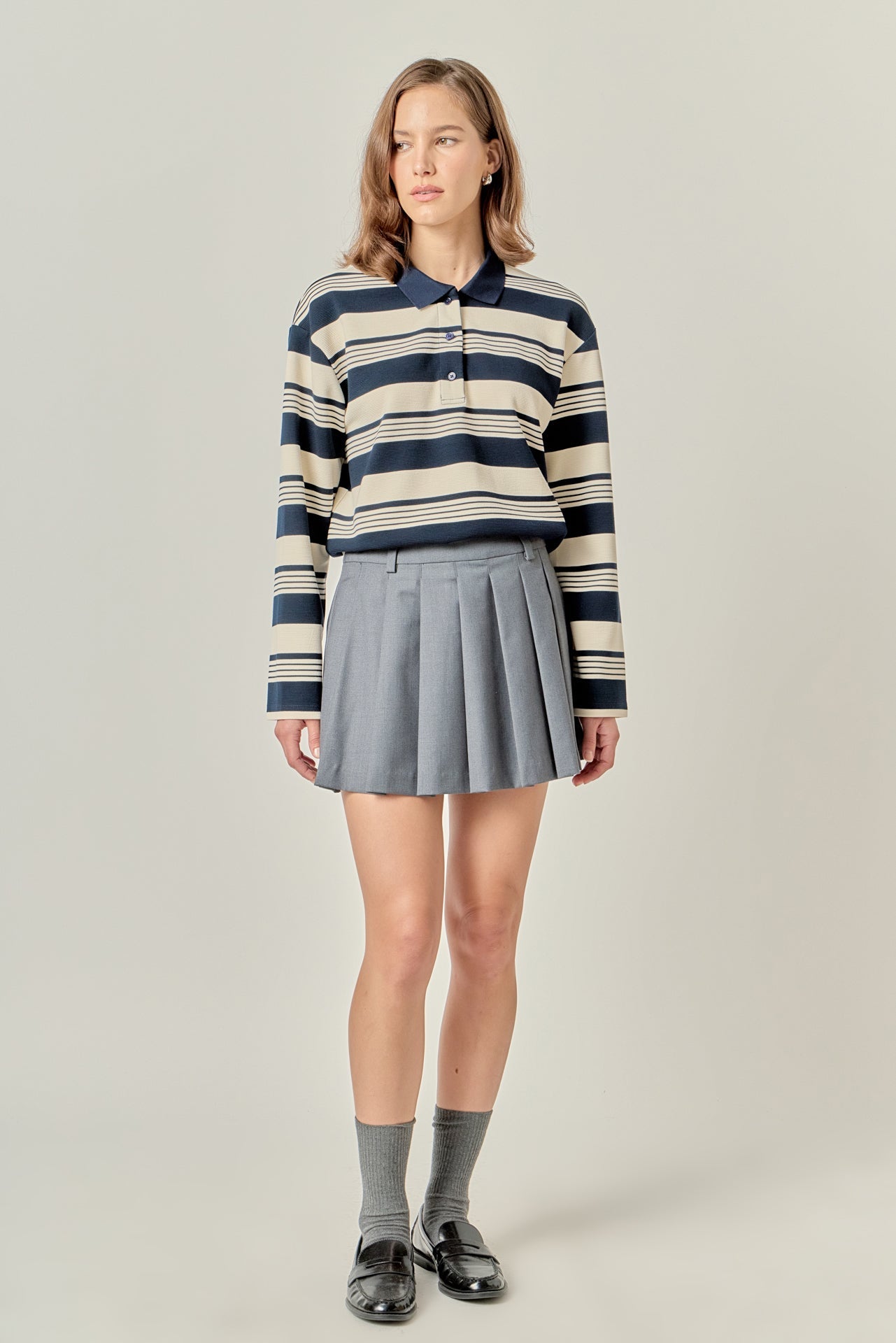 ENGLISH FACTORY - Striped Polo Shirt - TOPS available at Objectrare