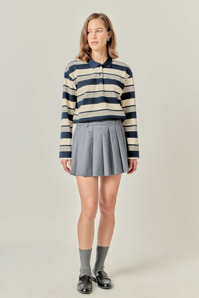 ENGLISH FACTORY - Striped Polo Shirt - TOPS available at Objectrare