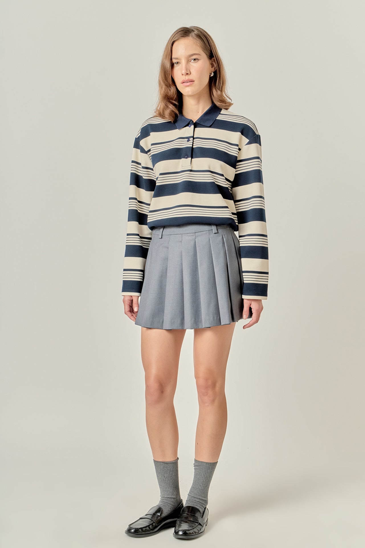 ENGLISH FACTORY - Striped Polo Shirt - TOPS available at Objectrare