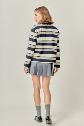 ENGLISH FACTORY - Striped Polo Shirt - TOPS available at Objectrare