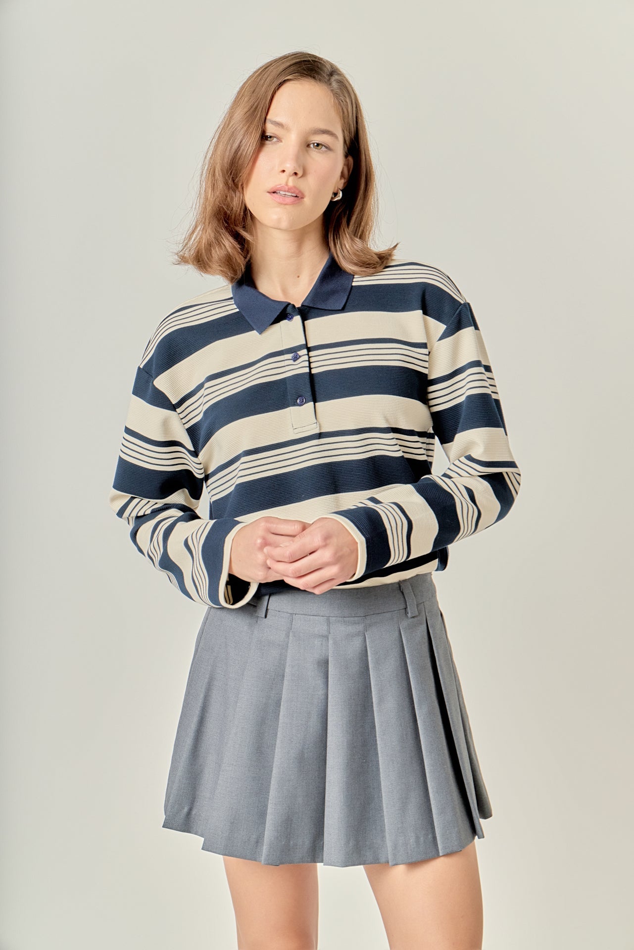 ENGLISH FACTORY - Striped Polo Shirt - TOPS available at Objectrare