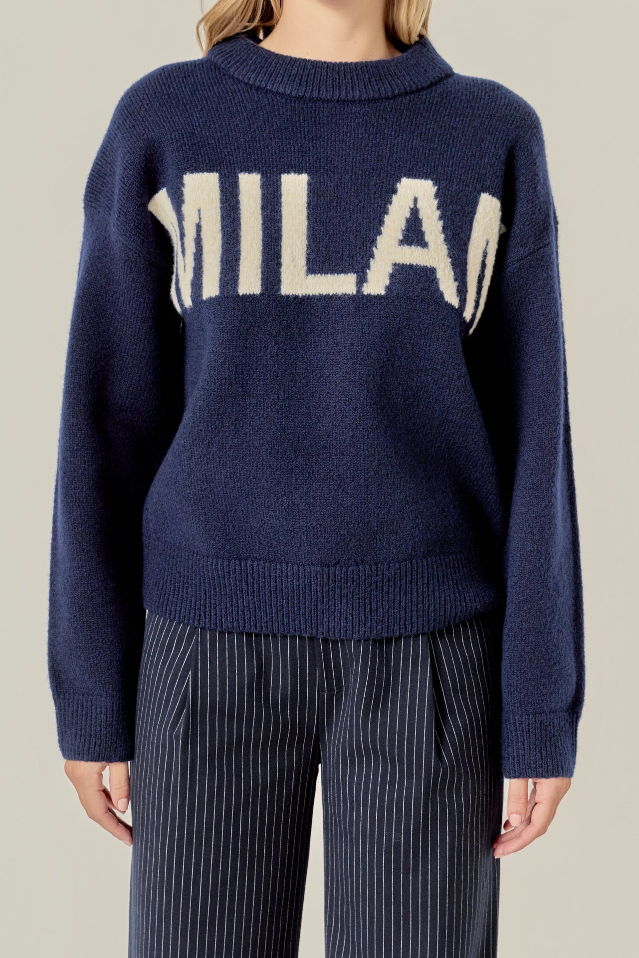 ENGLISH FACTORY - Lettering Sweater - SWEATERS & KNITS available at Objectrare