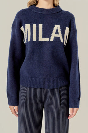 ENGLISH FACTORY - Lettering Sweater - SWEATERS & KNITS available at Objectrare