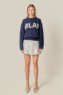 ENGLISH FACTORY - Lettering Sweater - SWEATERS & KNITS available at Objectrare