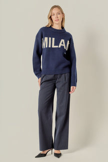 ENGLISH FACTORY - Lettering Sweater - SWEATERS & KNITS available at Objectrare