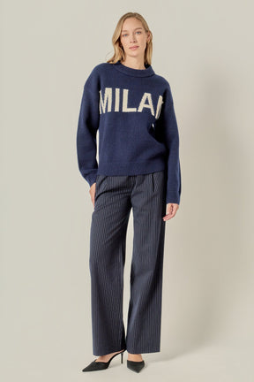 ENGLISH FACTORY - Lettering Sweater - SWEATERS & KNITS available at Objectrare