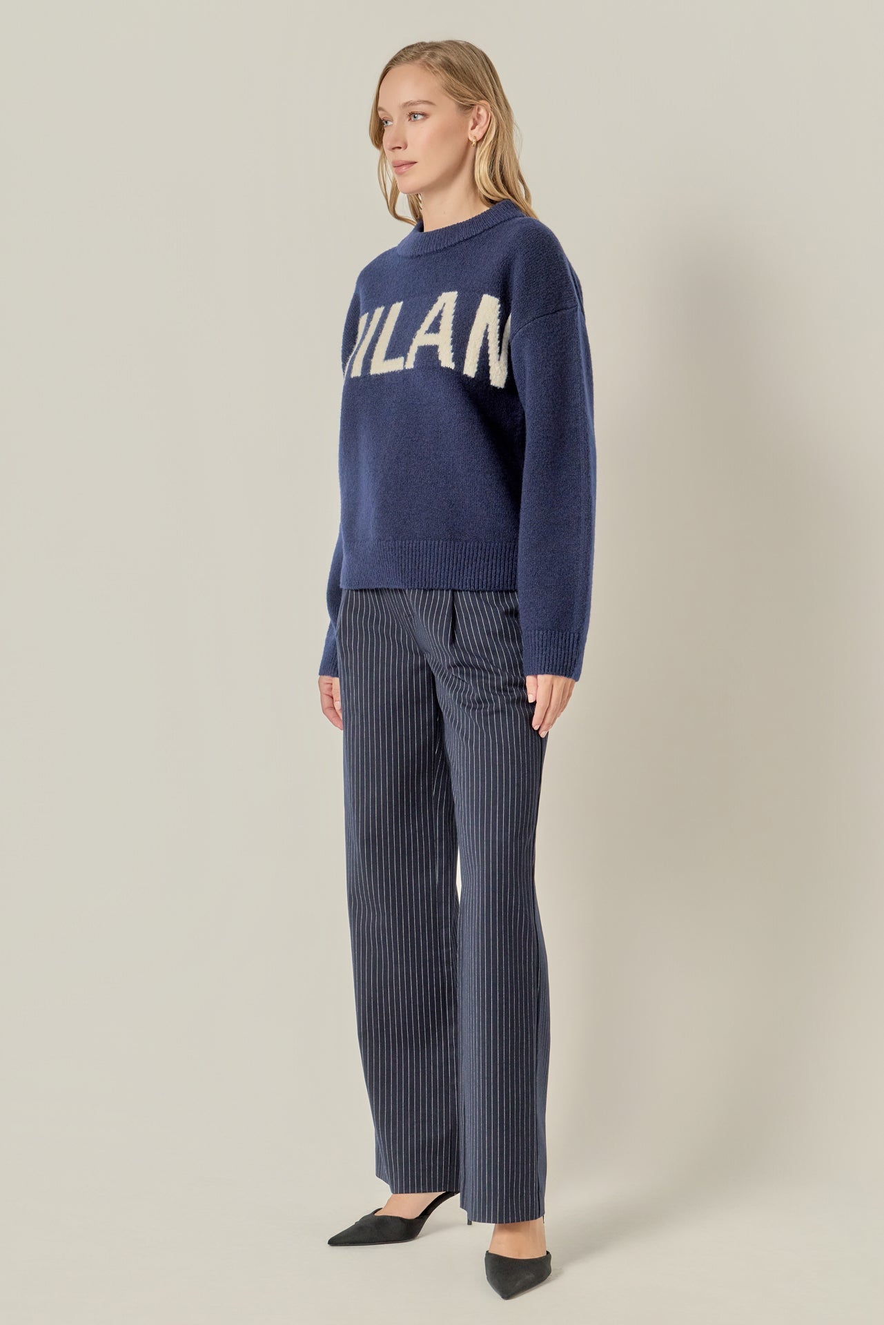 ENGLISH FACTORY - Lettering Sweater - SWEATERS & KNITS available at Objectrare