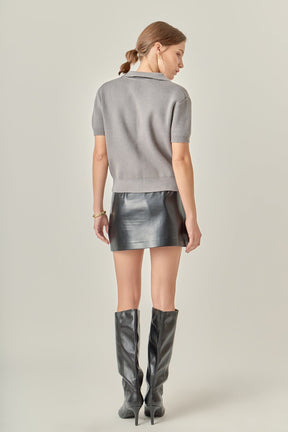 Faux Leather Skort