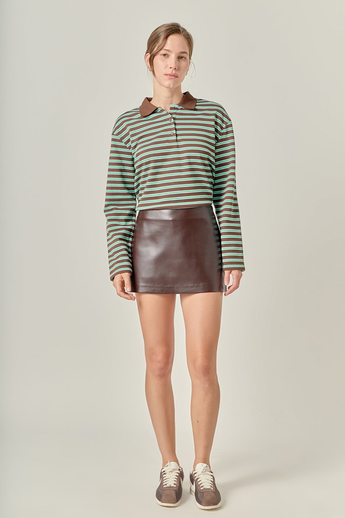 Faux Leather Skort
