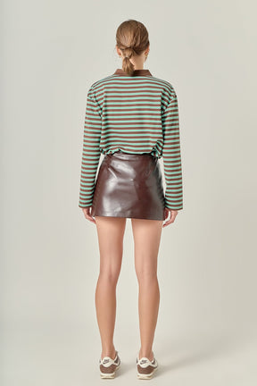 Faux Leather Skort