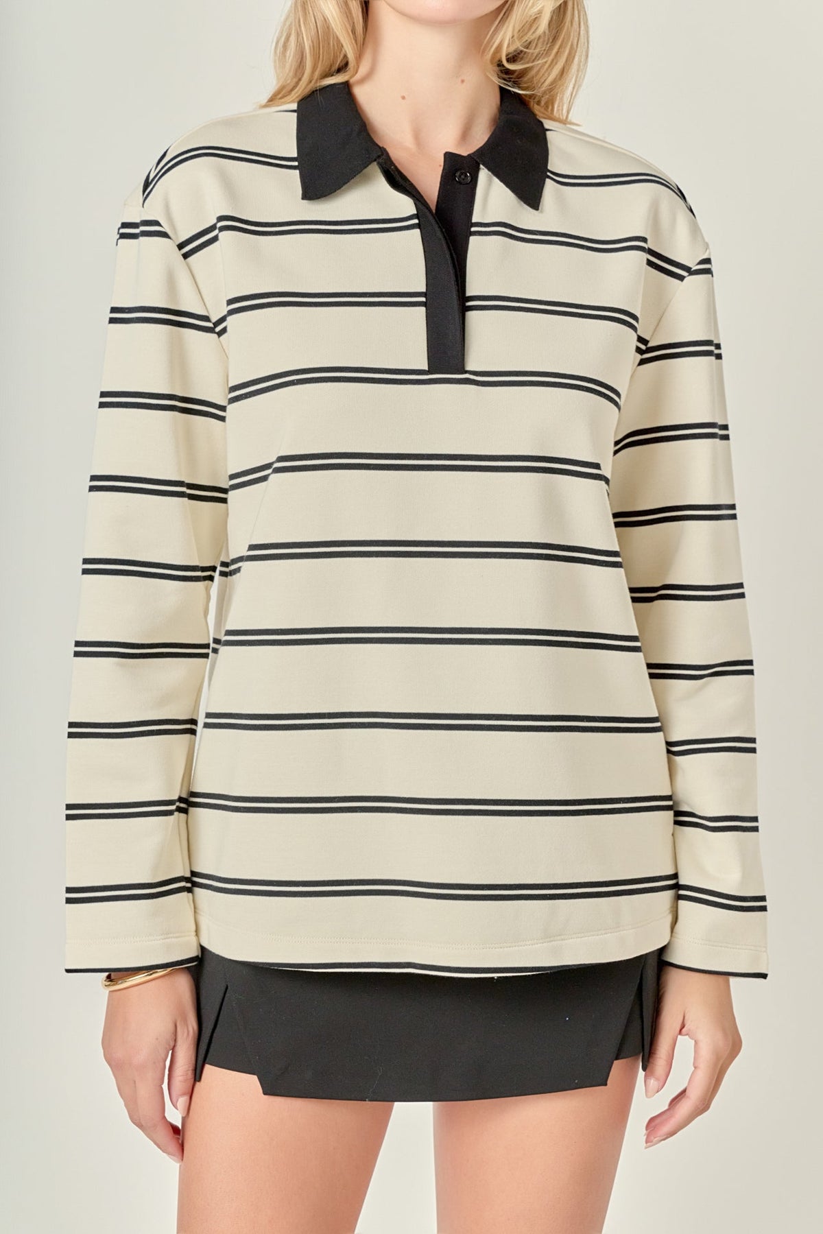 ENGLISH FACTORY - Striped Polo Shirt - TOPS available at Objectrare