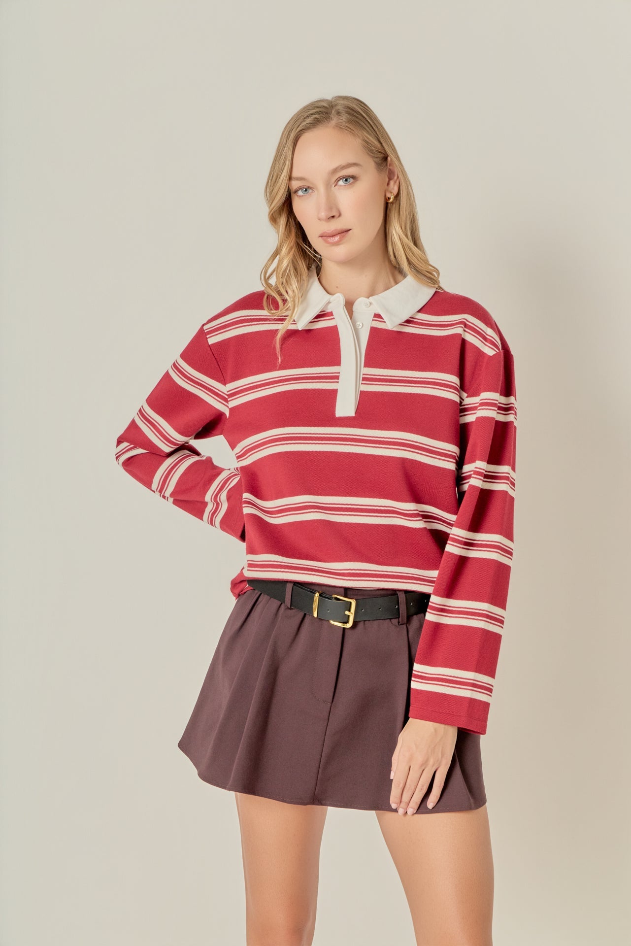 ENGLISH FACTORY - Striped Polo Shirt - TOPS available at Objectrare
