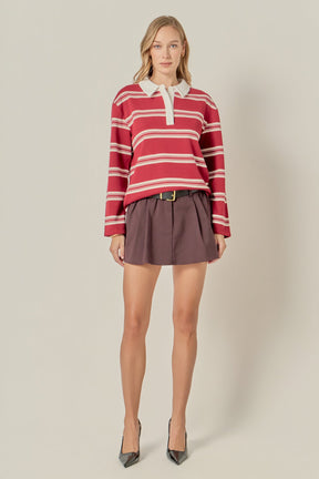 ENGLISH FACTORY - Striped Polo Shirt - TOPS available at Objectrare