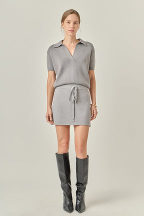 ENGLISH FACTORY - Polo Knit Short Sleeve Top - TOPS available at Objectrare