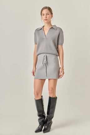 ENGLISH FACTORY - Polo Knit Short Sleeve Top - TOPS available at Objectrare