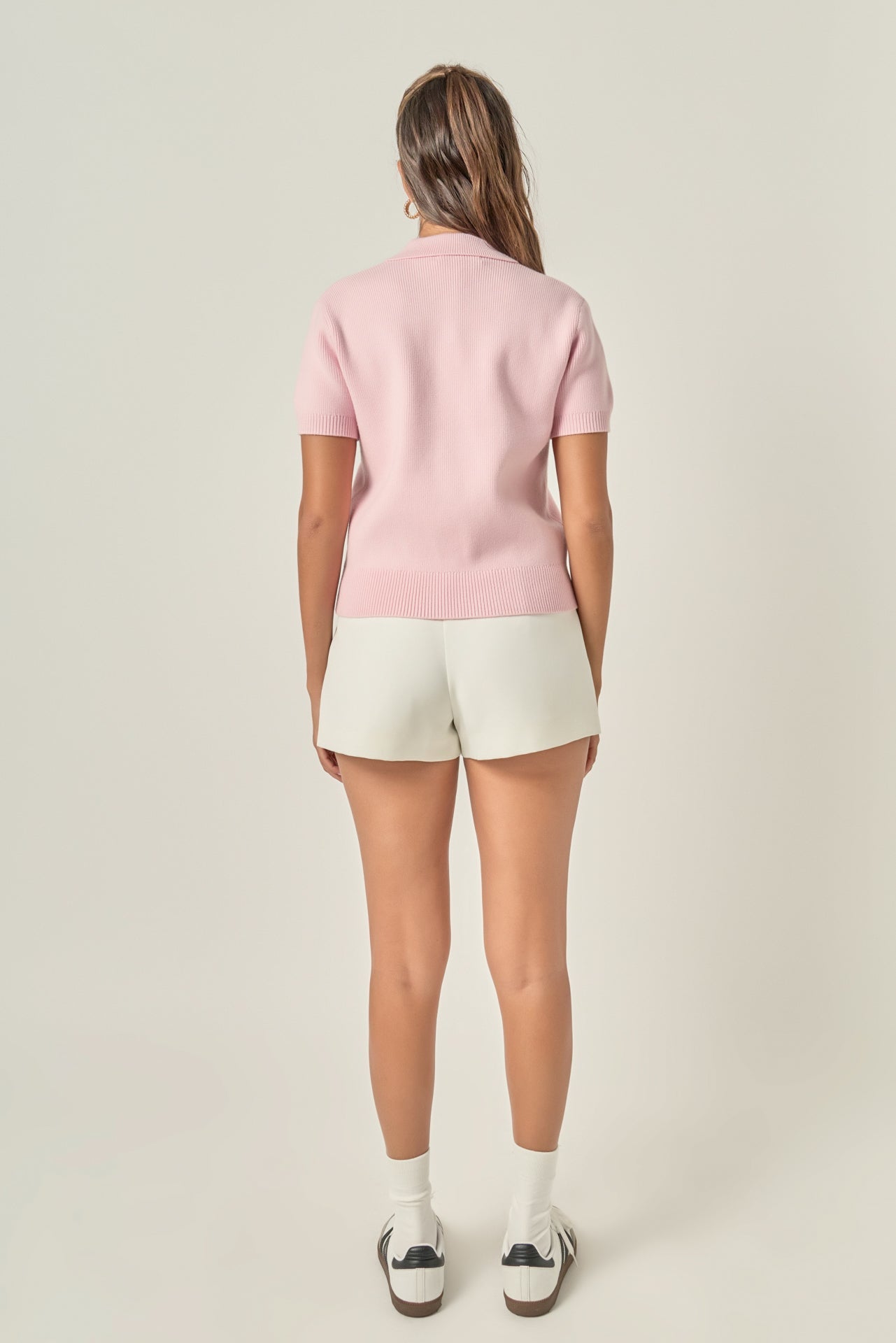 ENGLISH FACTORY - Polo Knit Short Sleeve Top - TOPS available at Objectrare