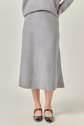 ENGLISH FACTORY - Midi Knit Skirt - SKIRTS available at Objectrare