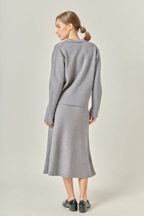 ENGLISH FACTORY - Midi Knit Skirt - SKIRTS available at Objectrare