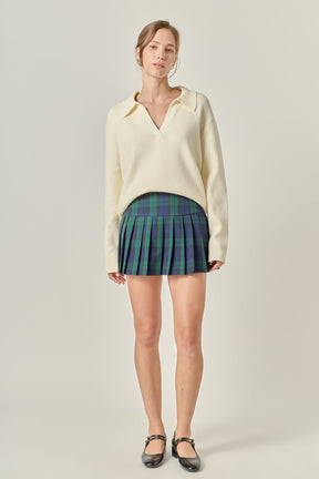 ENGLISH FACTORY - Oversized Collar Knit Top - TOPS available at Objectrare