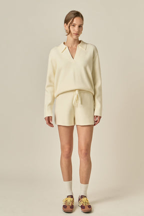 ENGLISH FACTORY - Oversized Collar Knit Top - TOPS available at Objectrare