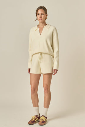 ENGLISH FACTORY - Oversized Collar Knit Top - TOPS available at Objectrare
