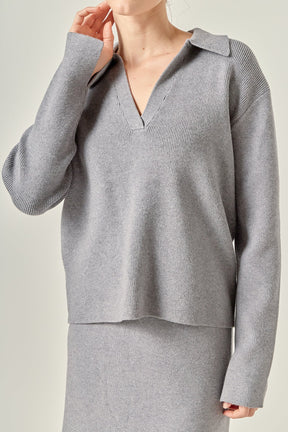 ENGLISH FACTORY - Oversized Collar Knit Top - TOPS available at Objectrare